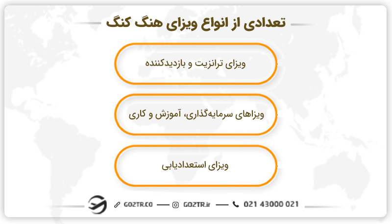 تعدادی از انواع ویزای هنگ کنگ