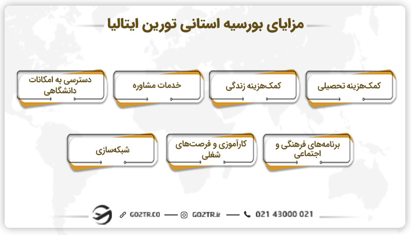 مزایای بورسیه استانی تورین ایتالیا