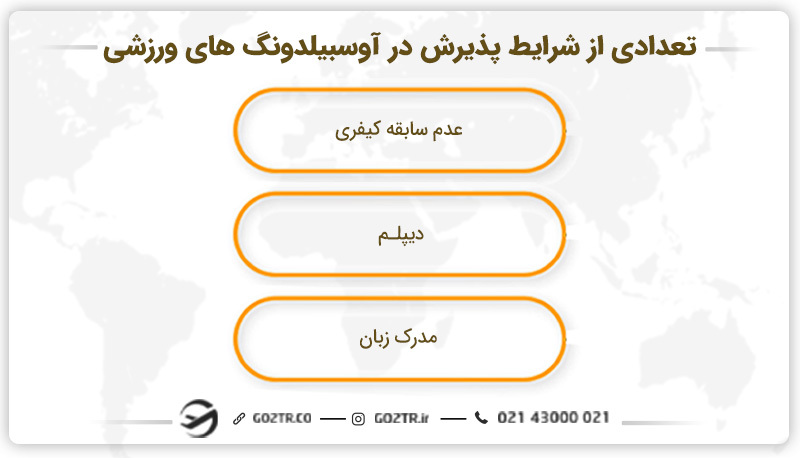 تعدادی از شرایط پذیرش در آوسبیلدونگ های ورزشی