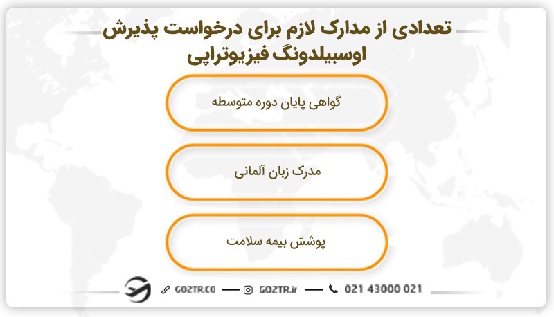 تعدادی از مدارک لازم برای درخواست پذیرش اوسبیلدونگ فیزیوتراپی