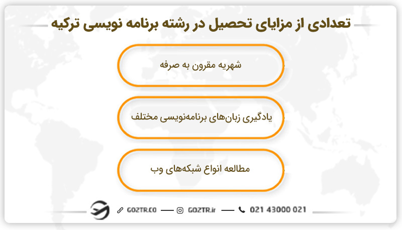 تعدادی از مزایای تحصیل در رشته برنامه نویسی در ترکیه