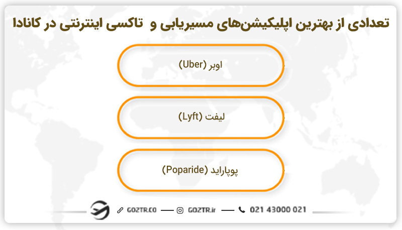 تعدادی از بهترین اپلیکیشنهای مسیریابی و تاکسی اینترنتی در کانادا