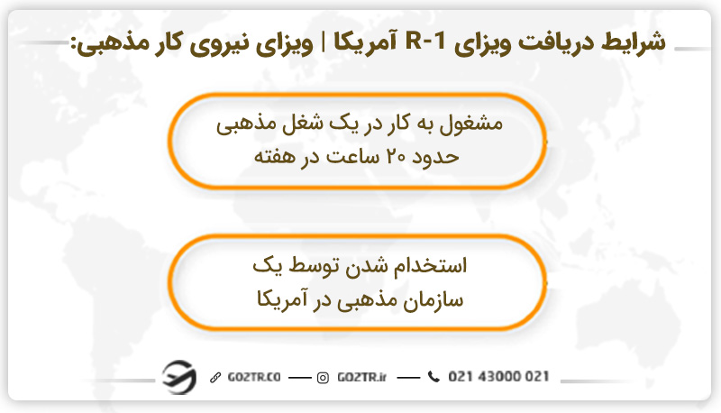 شرایط دریافت ویزای R-1 آمریکا