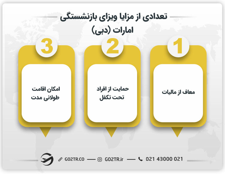 تعدادی از مزایا ویزای بازنشستگی امارات (دبی)