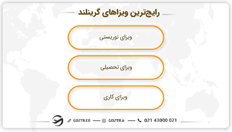 سه عدد از رایجترین ویزاهای گرینلند
