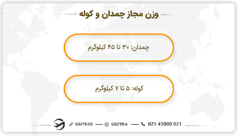 وزن چمدان و کوله