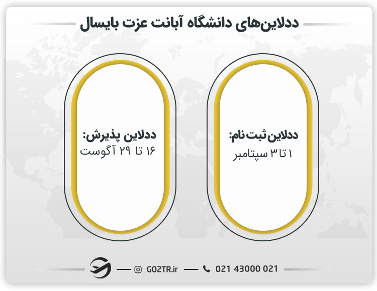 ددلاین دانشگاه آبانت عزت بایسال