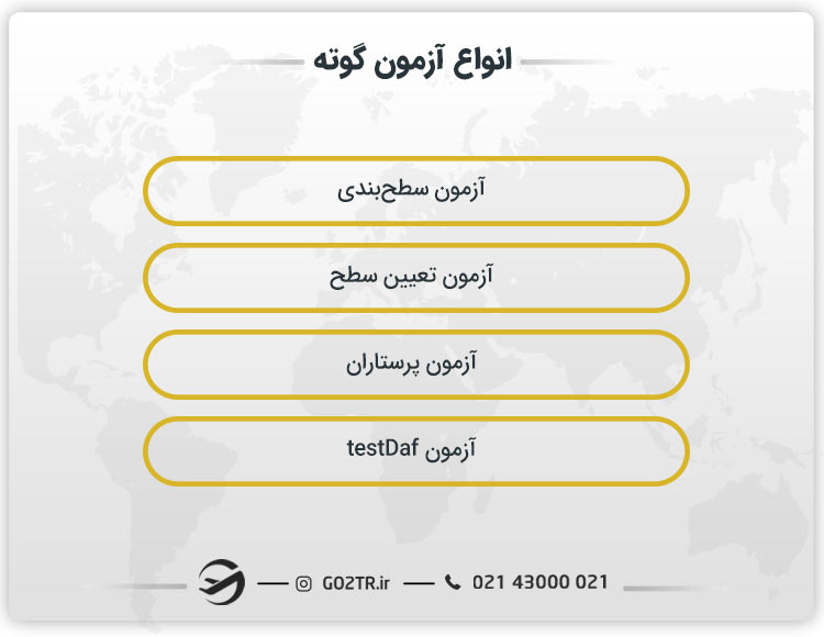 انواع مختلف آزمون گوته